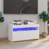 Mueble de TV con luces LED blanco brillante 75x35x40 cm