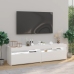 Muebles de TV con luces LED 2 uds blanco brillante 75x35x40 cm