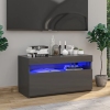 Mueble para TV con luces LED gris brillante 75x35x40 cm