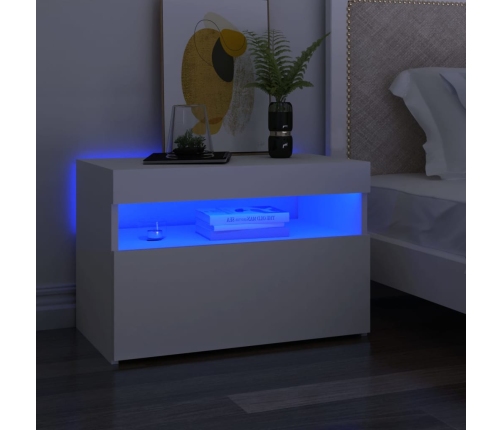 Mueble de TV con luces LED blanco 60x35x40 cm