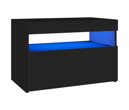 Mueble de TV con luces LED negro 60x35x40 cm