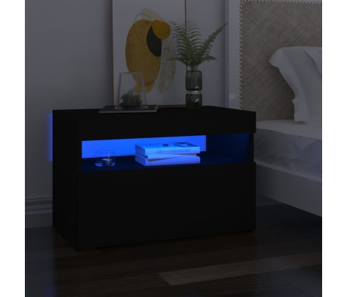 Muebles de TV con luces LED 2 uds negro 60x35x40 cm