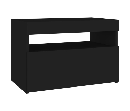 Muebles de TV con luces LED 2 uds negro 60x35x40 cm