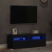 Muebles de TV con luces LED 2 uds gris 60x35x40 cm