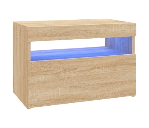 vidaXL Mueble de TV con luces LED roble Sonoma 60x35x40 cm