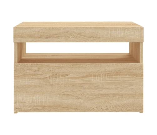 Muebles para TV con luces LED 2 uds roble Sonoma 60x35x40 cm