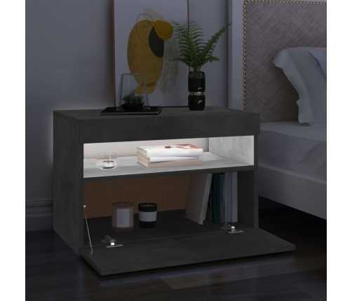 vidaXL Mueble de TV con luces LED gris hormigón 60x35x40 cm