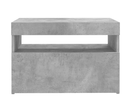 Muebles de TV con luces LED 2 uds gris hormigón 60x35x40 cm