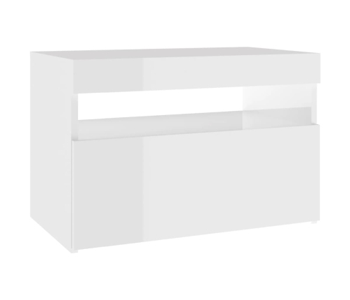 Mueble de TV con luces LED blanco brillante 60x35x40 cm