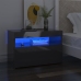 Muebles de TV con luces LED 2 uds gris brillante 60x35x40 cm