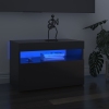 Muebles de TV con luces LED 2 uds gris brillante 60x35x40 cm