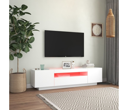 Mueble para TV con luces LED blanco 160x35x40 cm