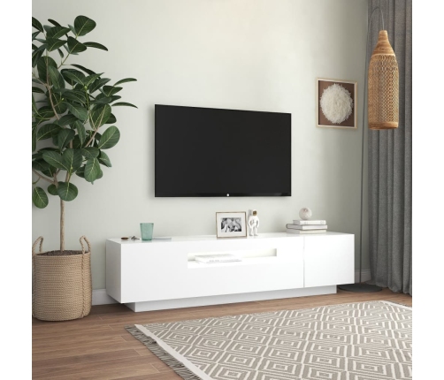 Mueble para TV con luces LED blanco 160x35x40 cm