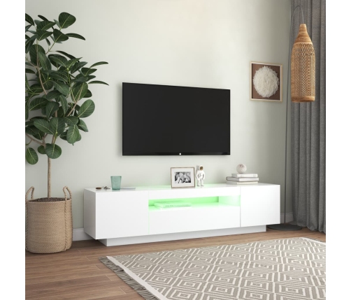 Mueble para TV con luces LED blanco 160x35x40 cm