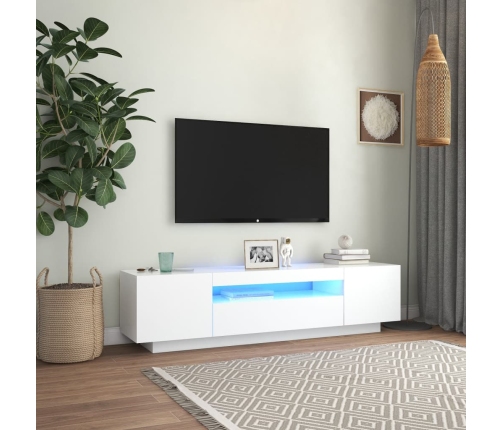 Mueble para TV con luces LED blanco 160x35x40 cm