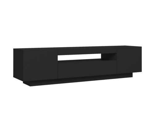 Mueble de TV con luces LED negro 160x35x40 cm