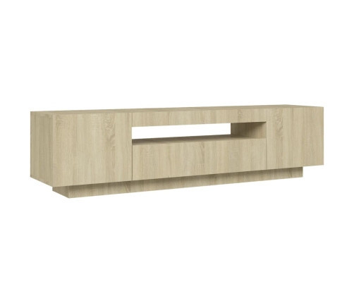 vidaXL Mueble de TV con luces LED roble Sonoma 160x35x40 cm