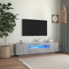 Mueble de TV con luces LED gris hormigón 160x35x40 cm