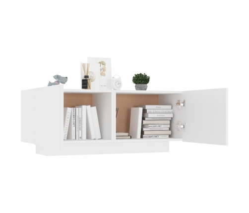 Mueble para TV madera contrachapada blanco 100x35x40 cm