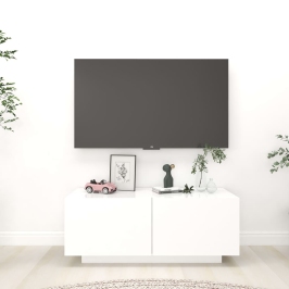 Mueble para TV madera contrachapada blanco 100x35x40 cm