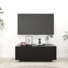 Mueble para TV madera contrachapada negra 100x35x40 cm