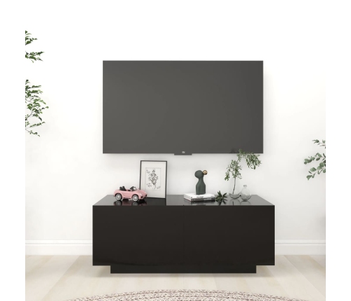 vidaXL Mueble para TV madera contrachapada negro 100x35x40 cm