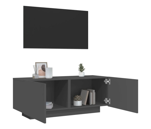 Mueble para TV madera contrachapada gris 100x35x40 cm