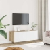 Mueble para TV contrachapada blanco y roble 100x35x40 cm