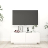 vidaXL Mueble de TV madera contrachapada blanco brillo 100x35x40 cm