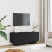 Mueble de TV madera contrachapada negro brillante 100x35x40 cm