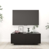 Mueble de TV madera contrachapada negro brillante 100x35x40 cm