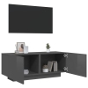 Mueble de TV madera contrachapada gris brillante 100x35x40 cm