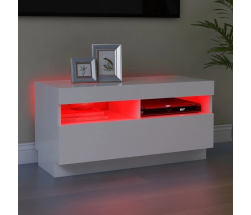 Mueble para TV con luces LED blanco 80x35x40 cm