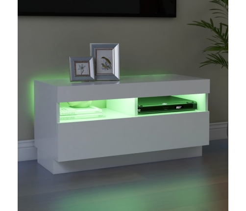 Mueble para TV con luces LED blanco 80x35x40 cm