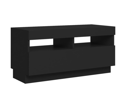 Mueble de TV con luces LED negro 80x35x40 cm