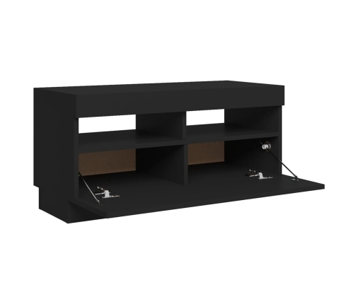 Mueble de TV con luces LED negro 80x35x40 cm