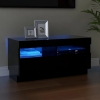 Mueble de TV con luces LED negro 80x35x40 cm