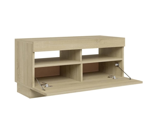 vidaXL Mueble de TV con luces LED roble Sonoma 80x35x40 cm