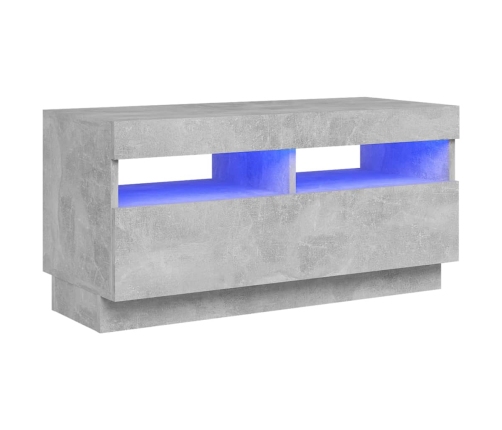 vidaXL Mueble de TV con luces LED gris hormigón 80x35x40 cm