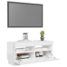 Mueble de TV con luces LED blanco brillante 80x35x40 cm