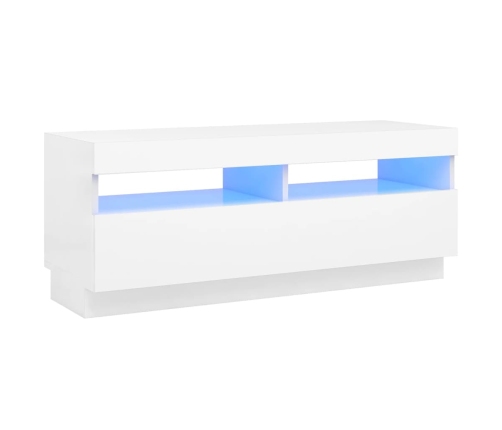 Mueble para TV con luces LED blanco 100x35x40 cm