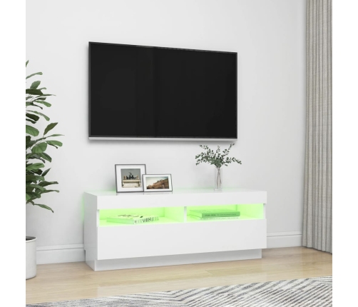 Mueble para TV con luces LED blanco 100x35x40 cm