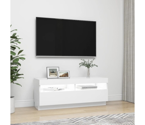 Mueble para TV con luces LED blanco 100x35x40 cm