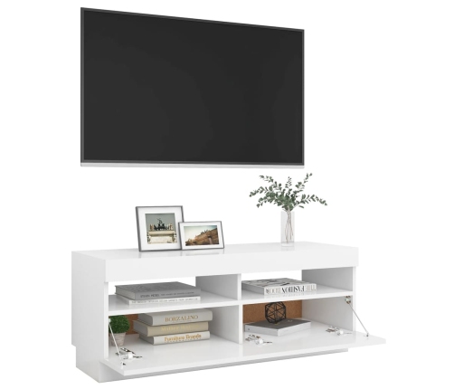 Mueble para TV con luces LED blanco 100x35x40 cm