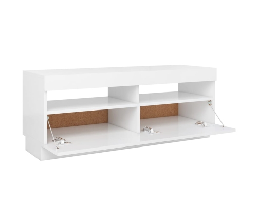 Mueble para TV con luces LED blanco 100x35x40 cm