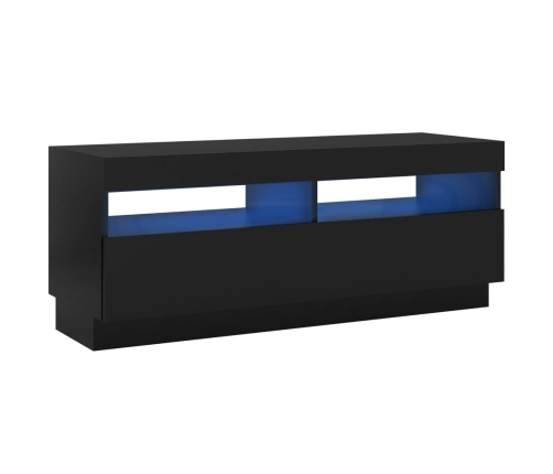 Mueble de TV con luces LED negro 100x35x40 cm