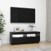 Mueble de TV con luces LED negro 100x35x40 cm