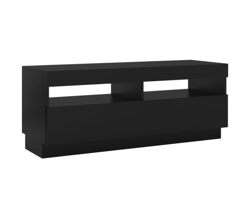 Mueble de TV con luces LED negro 100x35x40 cm