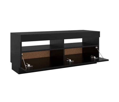 Mueble de TV con luces LED negro 100x35x40 cm