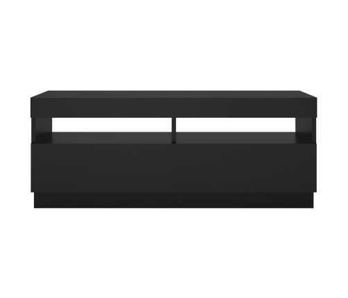 Mueble de TV con luces LED negro 100x35x40 cm